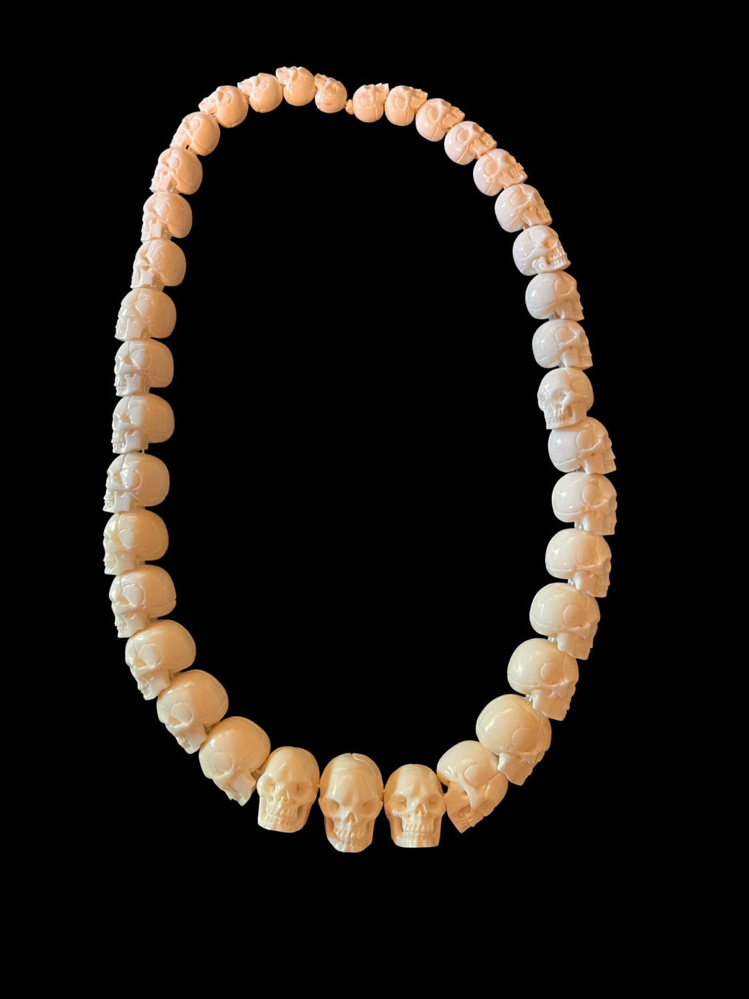 Carved Bone Skull Graduated Strand