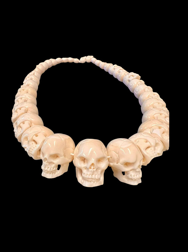Carved Bone Skull Graduated Strand