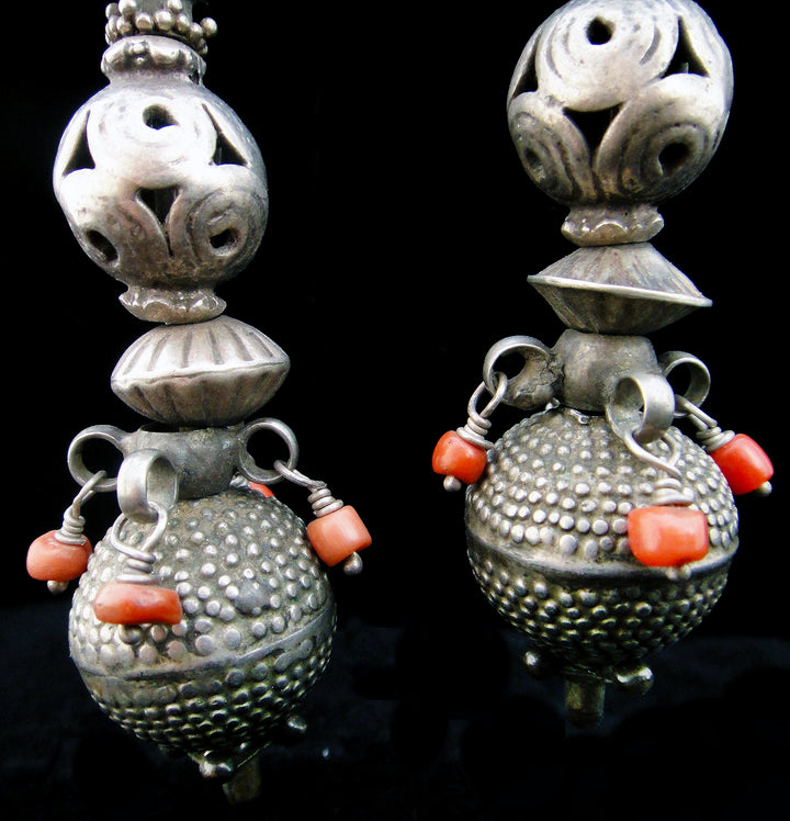 Afghani Silver Bead Earrings