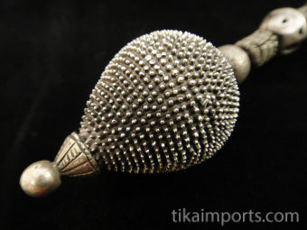 Antique Afghani Silver Bead Earrings