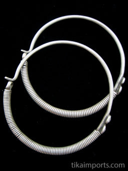 Antique Afghani Silver Hoops