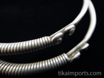Antique Afghani Silver Hoops