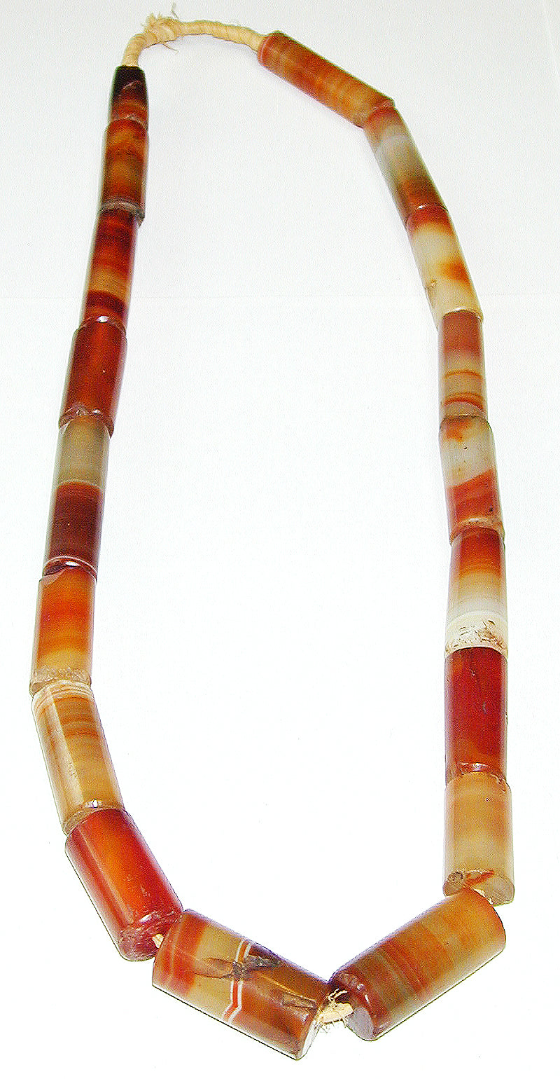 Tubular Antique Carnelian African Trade Beads