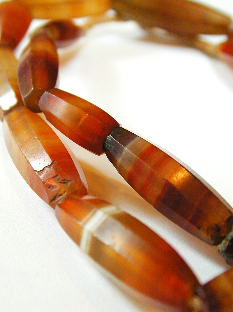 Antique Faceted Carnelian Trade Beads