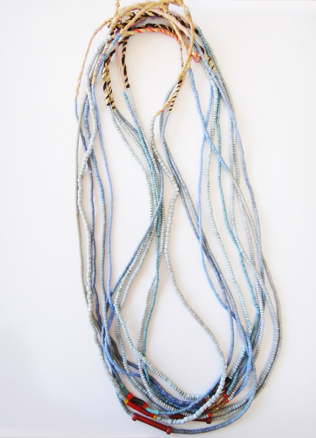 Small Blue Glass African Trade Bead Strands