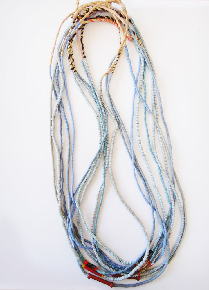 Small Blue Glass African Trade Bead Strands