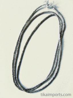 African Thread Beads - White Brass
