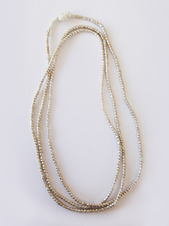 African Thread Beads - Silver toned Brass