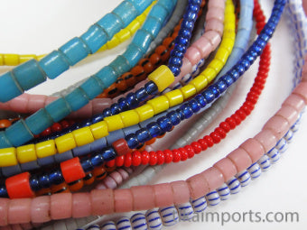 Small African Trade Bead Strands (10pc mix) ~ atb047-mix