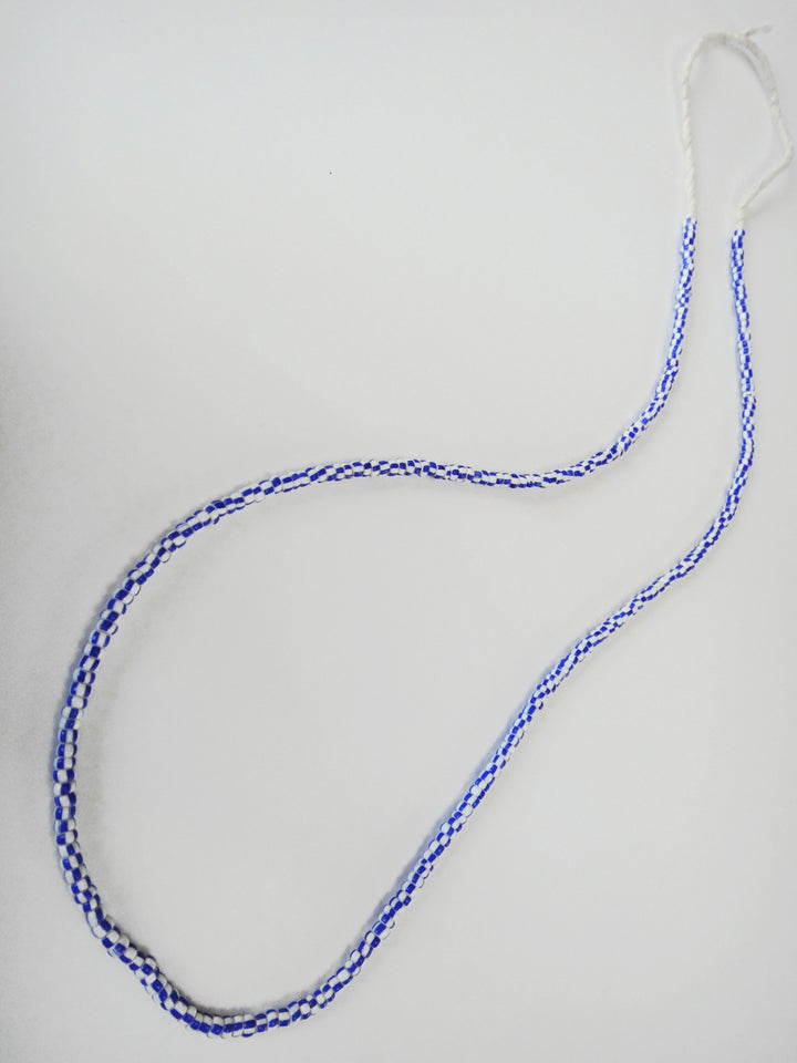 Small African Trade Bead Strands- Blue & White Striped