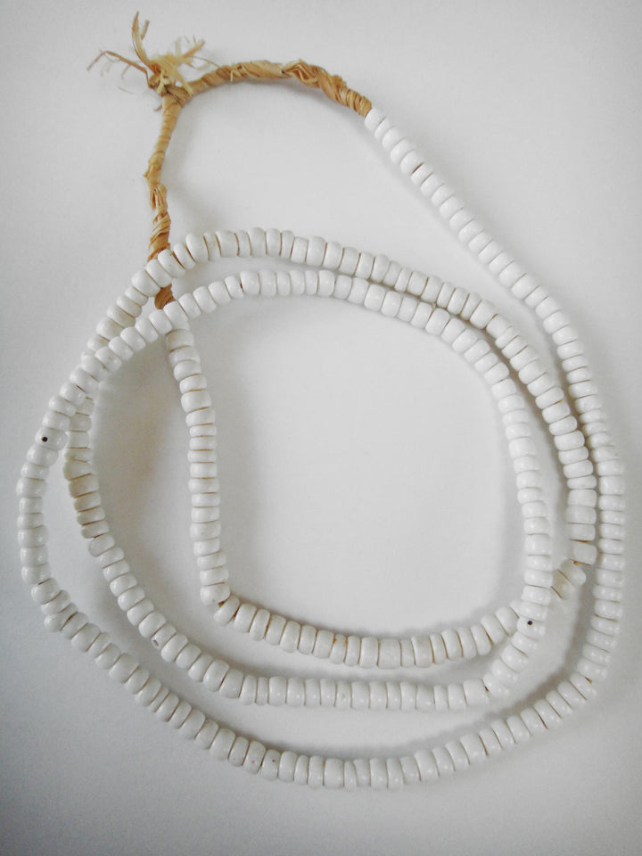 Small African Trade Bead Strands- White
