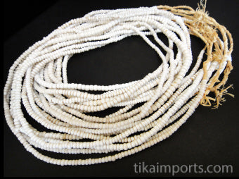 Small African Trade Bead Strands, White ~ atb048