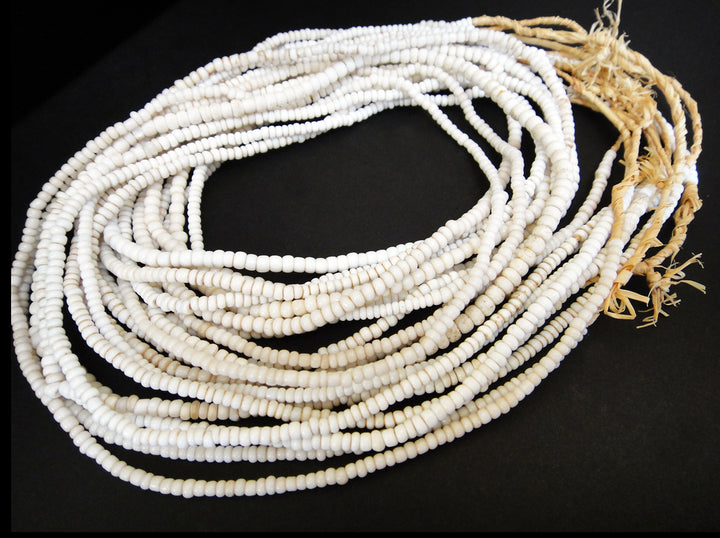 Small African Trade Bead Strands- White