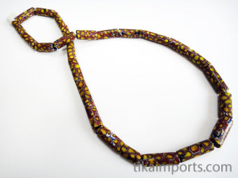 African Trade Bead Yellow and Red Strand