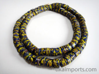 African Trade Bead Blue and Yellow Strand