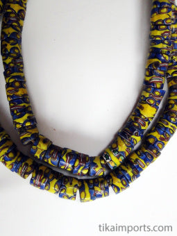 African Trade Bead Blue and Yellow Strand
