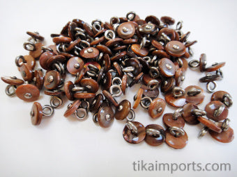 Victorian Shell Boot Buttons, Chestnut (100pc) ~ bb08
