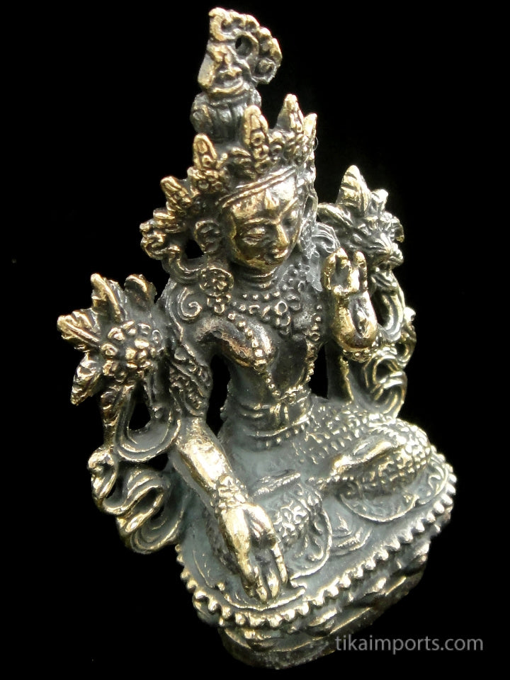 Brass Deity Statuette - Large - White Tara