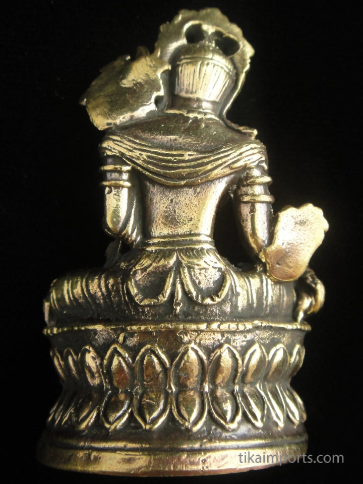 Brass Deity Statuette - Large - Green Tara