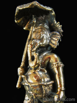 Brass Deity Statuette - Large - Ganesh with Umbrella