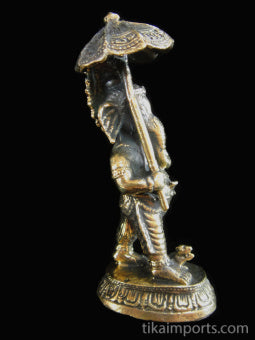 Brass Deity Statuette - Large - Ganesh with Umbrella