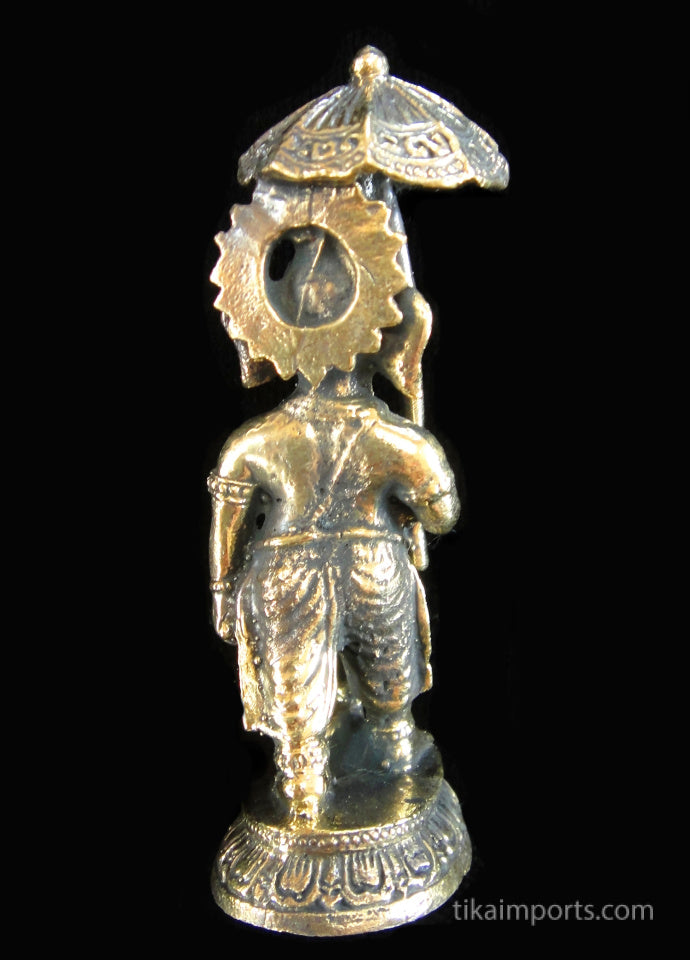 Brass Deity Statuette - Large - Ganesh with Umbrella