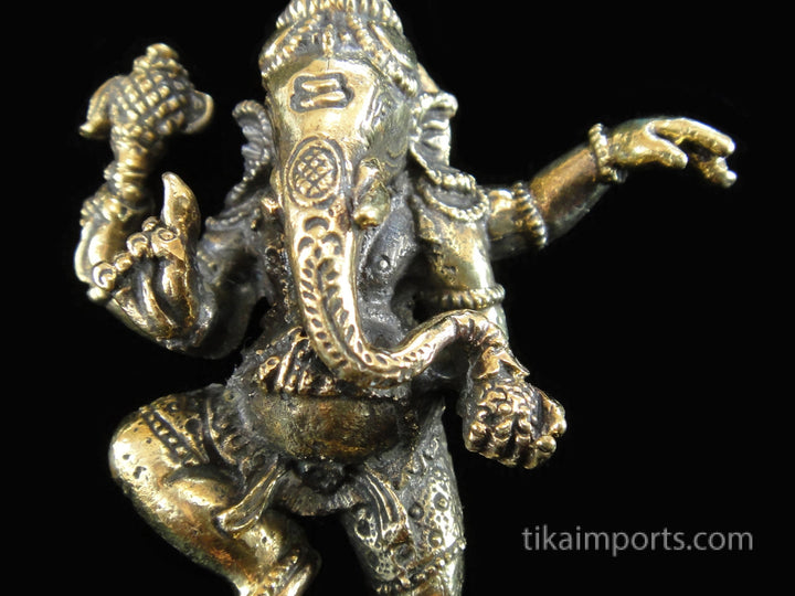 Brass Deity Statuette - Large - Dancing Ganesh