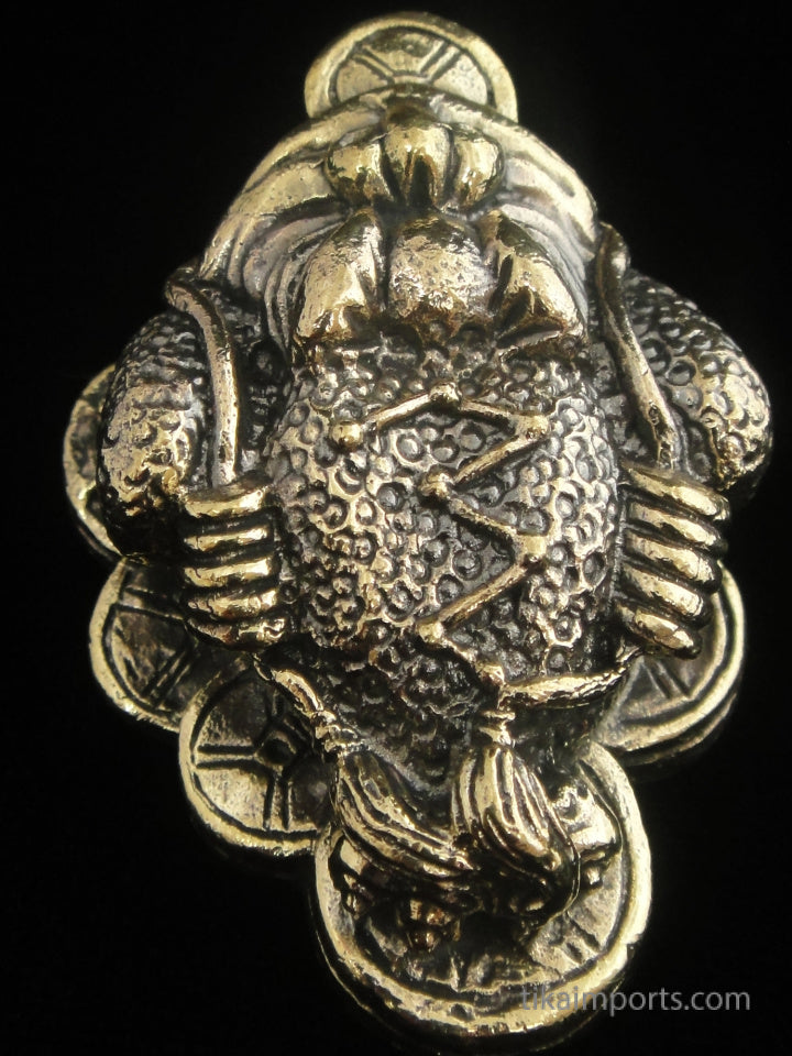 Brass Deity Statuette - Large - Lucky Frog