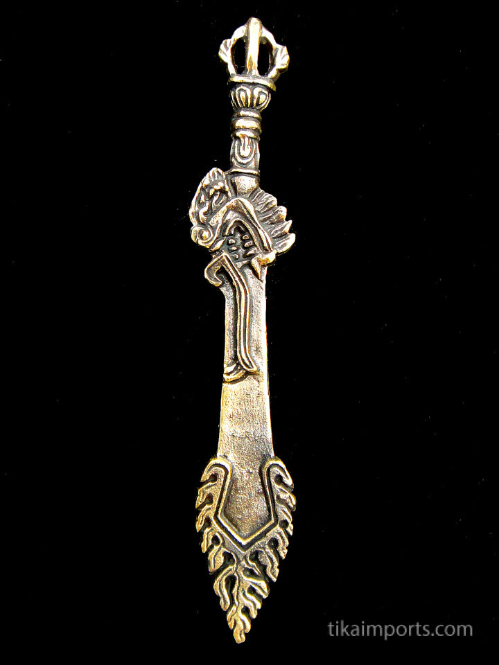 Brass Deity Pendant- Manjushri Sword