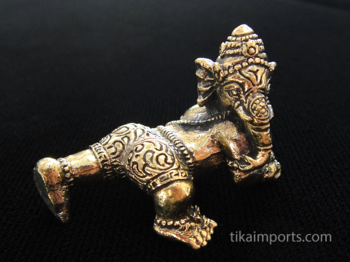Brass Deity Statuette- Crawling Ganesh