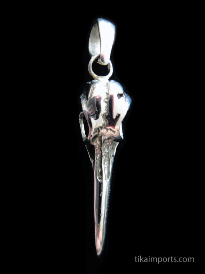Hummingbird Skull Pendant (Silver Tone)