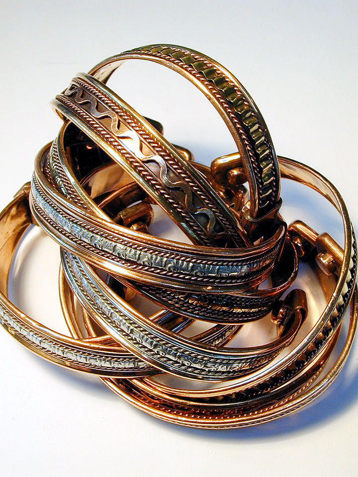 Tri-Metal Magnet Bracelet Cuff - Thin