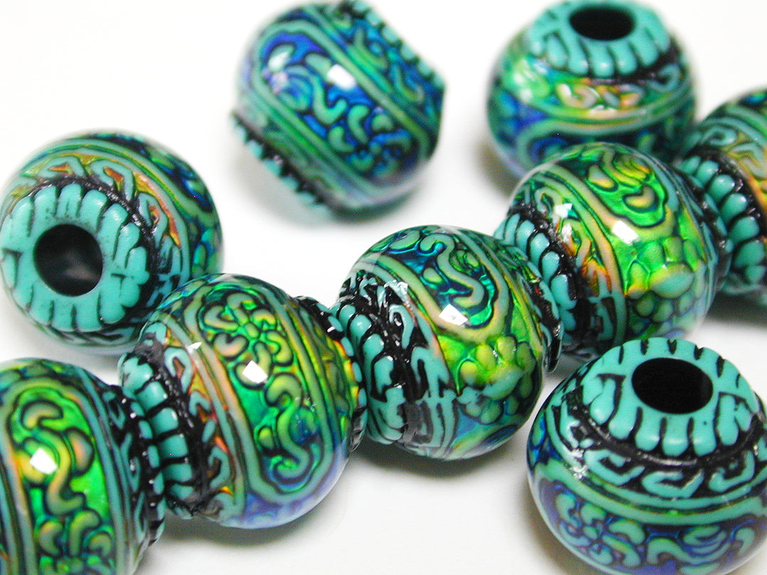 Color Changing Green Blue Round Beads