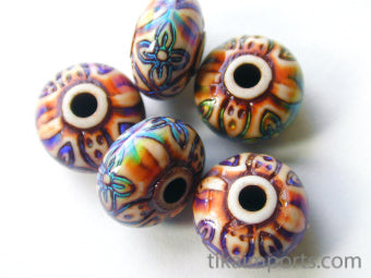 Mirage Beads (Polymer)- Rosy Posy