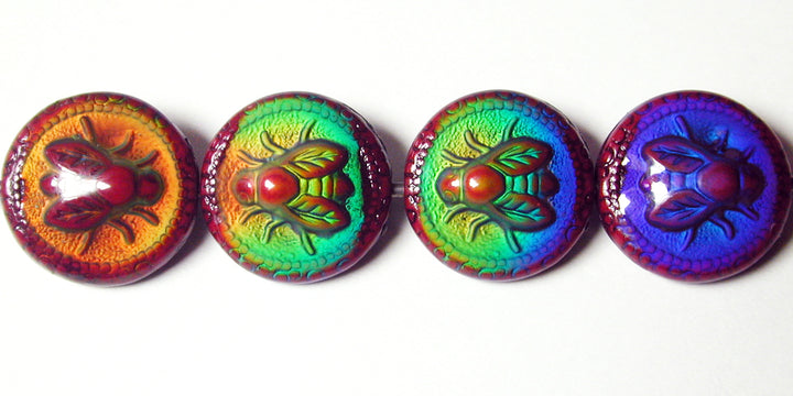 Color-Changing Dark Red Bee Beads