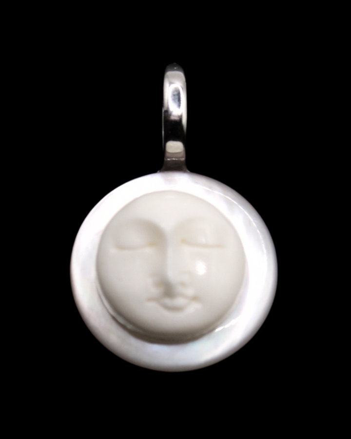 Black Shell Moonface Pendants