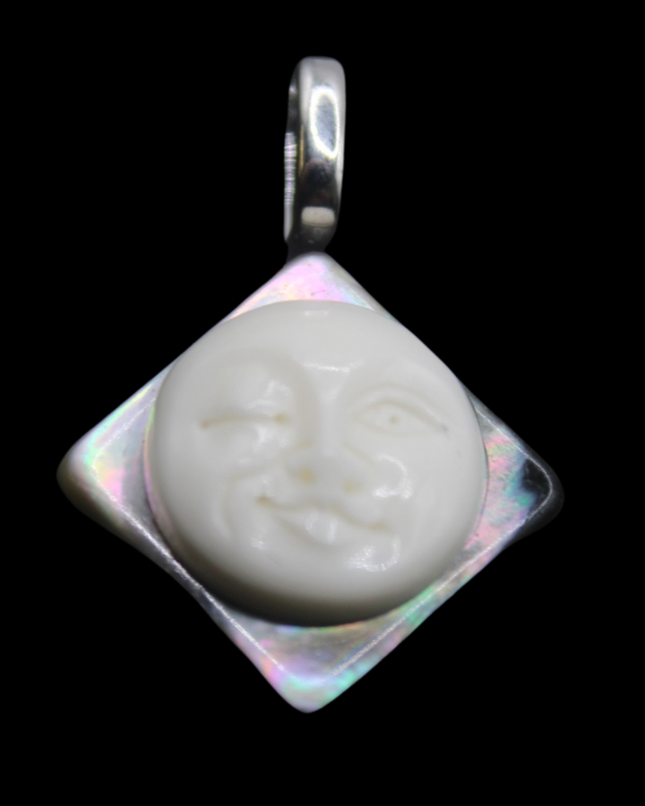 Black Shell Moonface Pendants