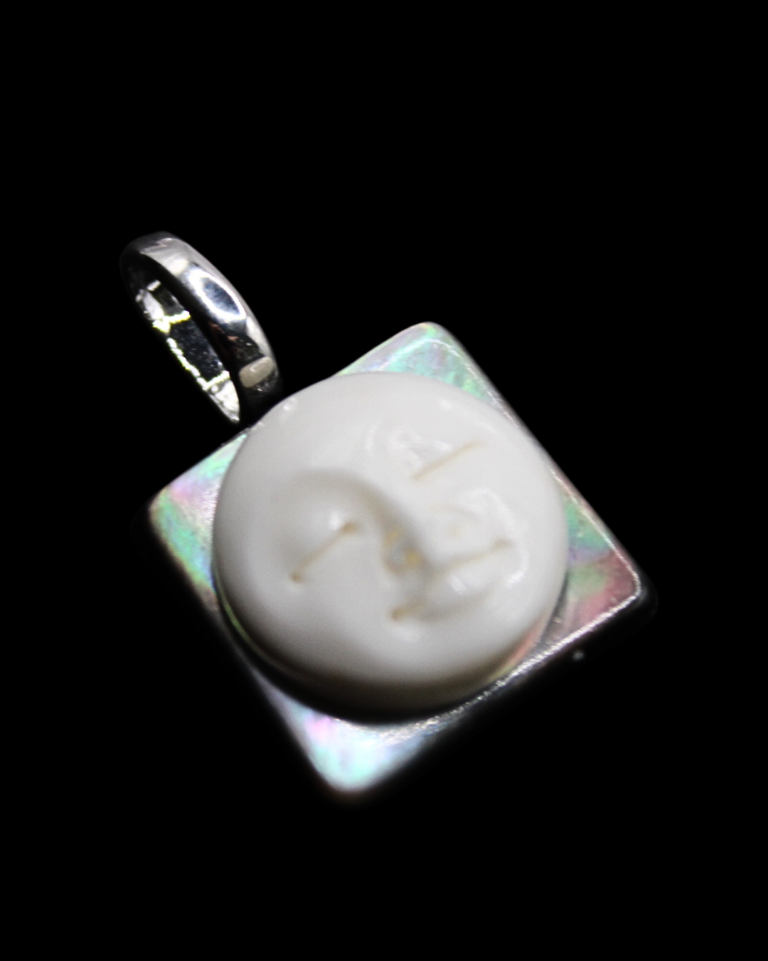 Black Shell Moonface Pendants