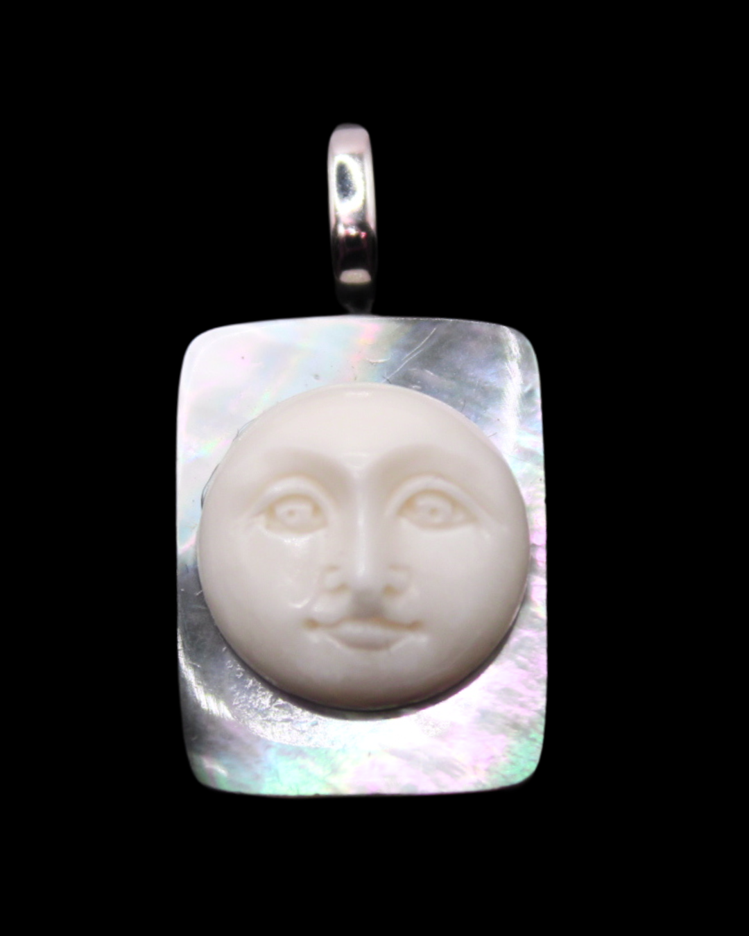 Black Shell Moonface Pendants