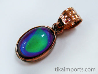 Oval Mirage Jewel Pendant, sm (copper)