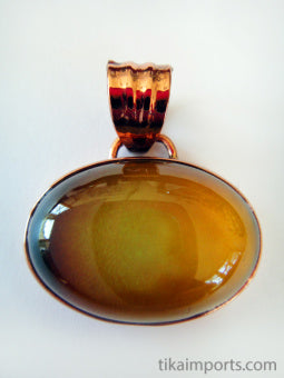 Wide Oval Mirage Jewel Pendant, lrg (copper)
