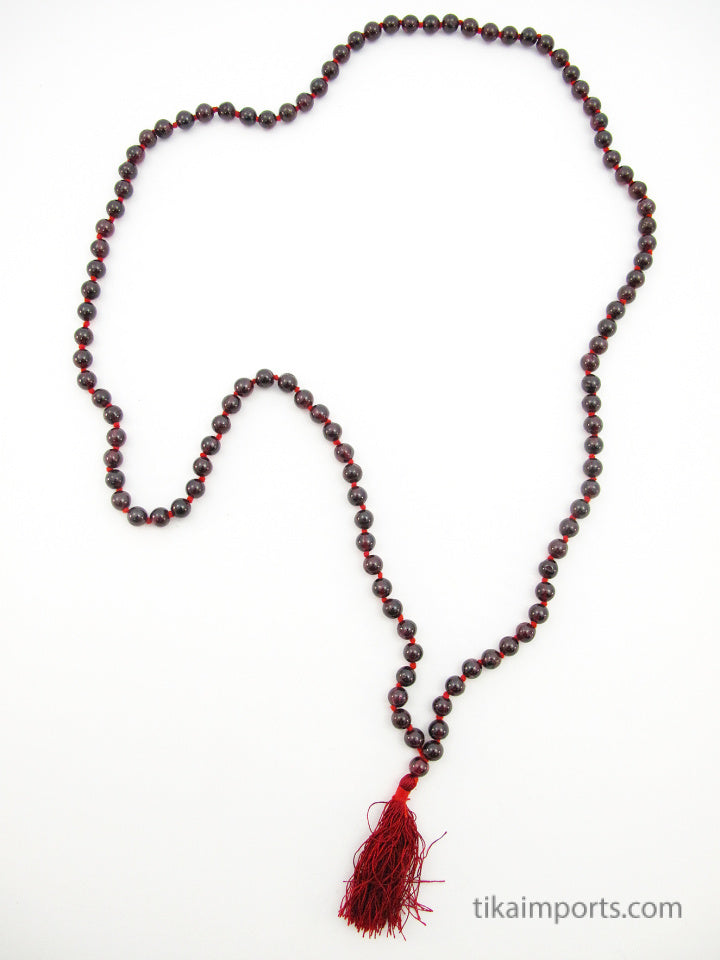 Knotted Garnet Mala