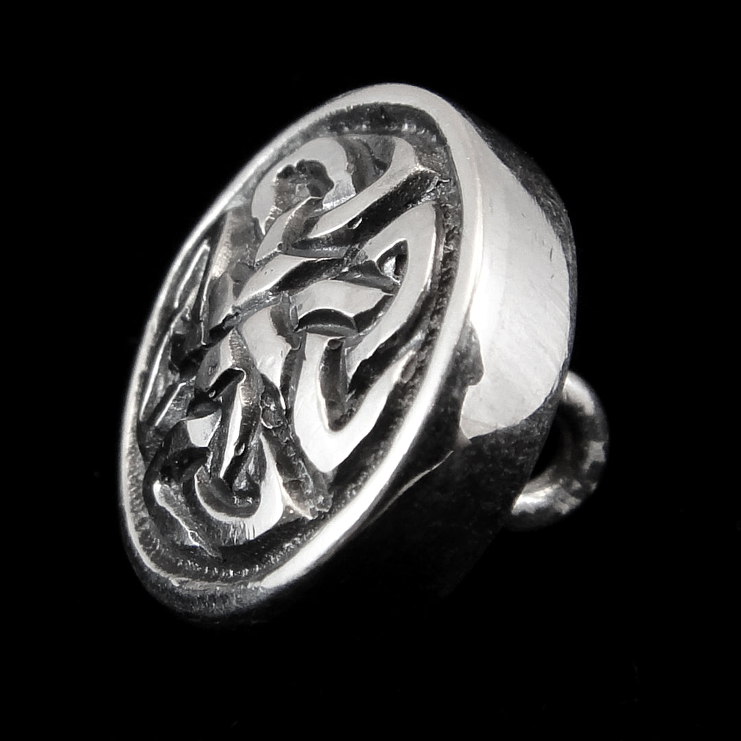 Silver Repousse Button- Celtic Eternity (medium)