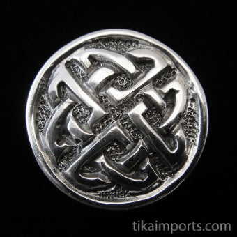 Silver Repousse Button- Celtic Knot (medium)