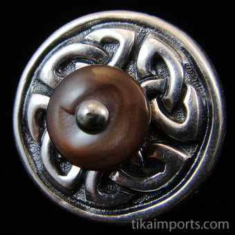 Silver Repousse Bead- Celtic Knot (medium)
