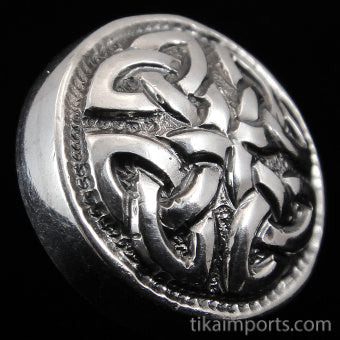 Silver Repousse Button- Celtic Eternity (large)