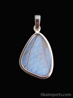 Small Pearl Blue Wing Pendant