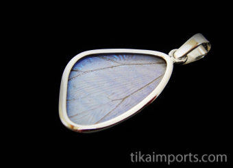 Small Pearl Blue Wing Pendant