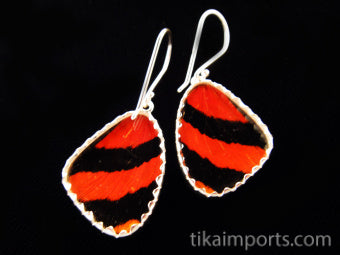 Small Speckled Numberwing Wing Earrings