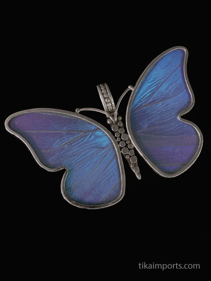 Large Blue Butterfly Pendant